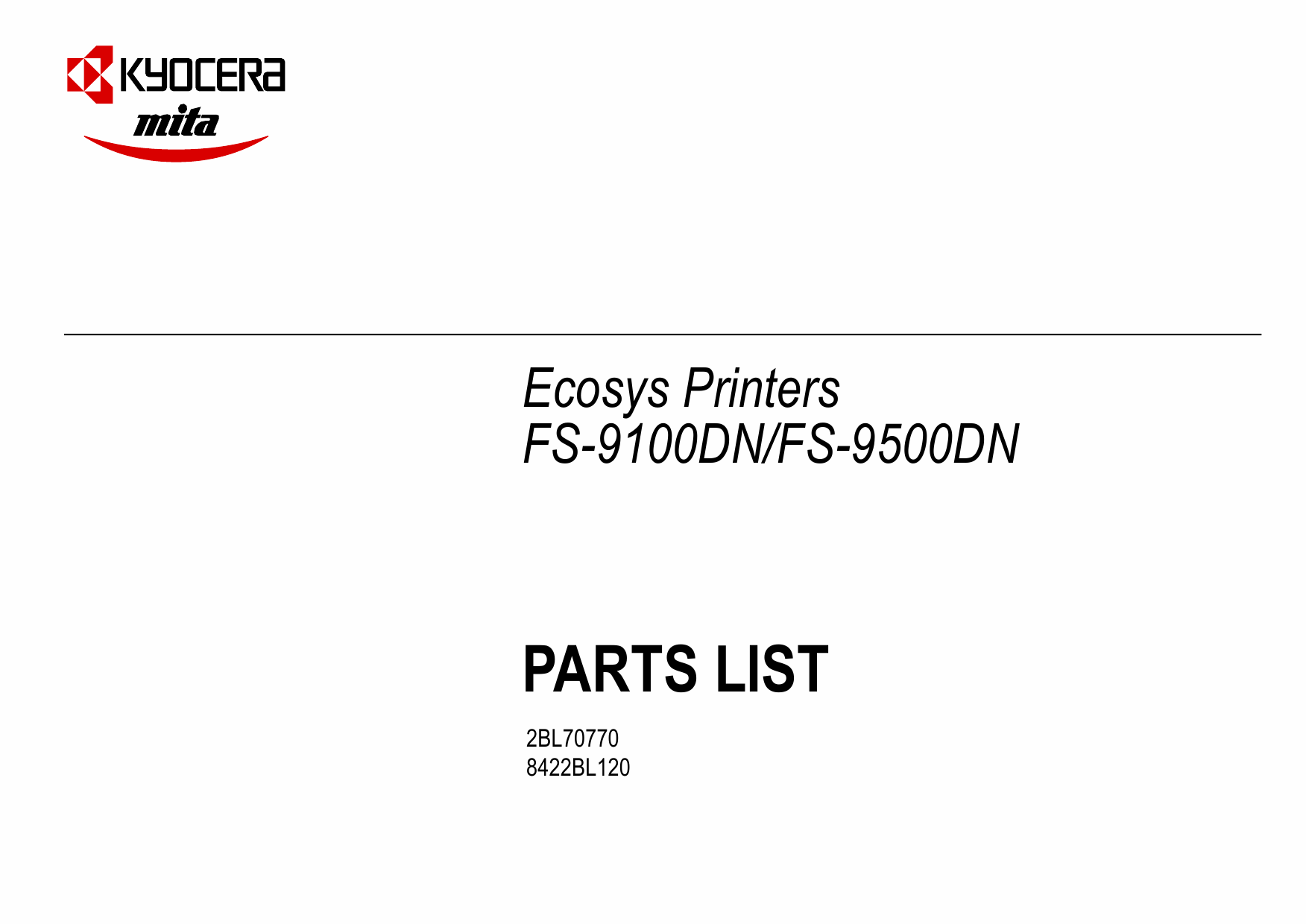 KYOCERA LaserPrinter FS-9100DN 9500DN Parts Manual-1